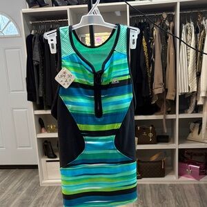 Striped Sleeveless Top with Zipper